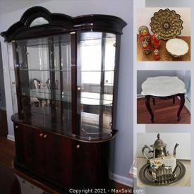 MaxSold Auction: This online auction features antique furniture, crystal, small kitchen appliances, mirrors, kitchenware, paintings, marble side tables, chinaware, ceramics and much more.